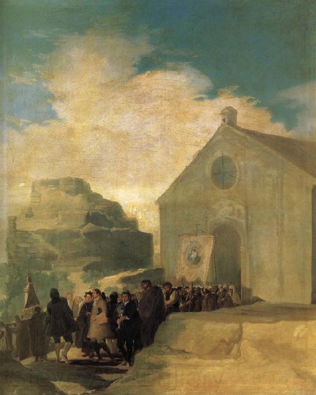 Francisco Goya Village Procession Norge oil painting art